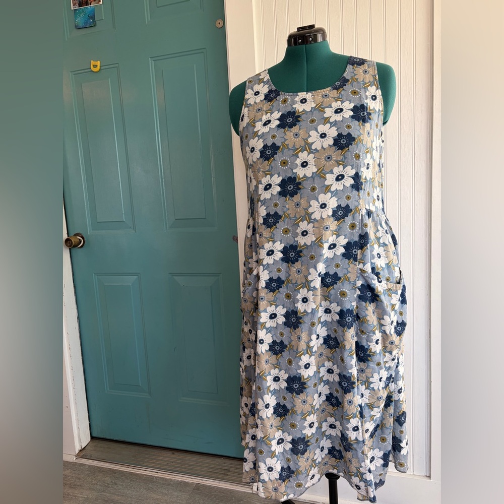 Gudrun Sjoden flowers cotton sleeveless dress size m